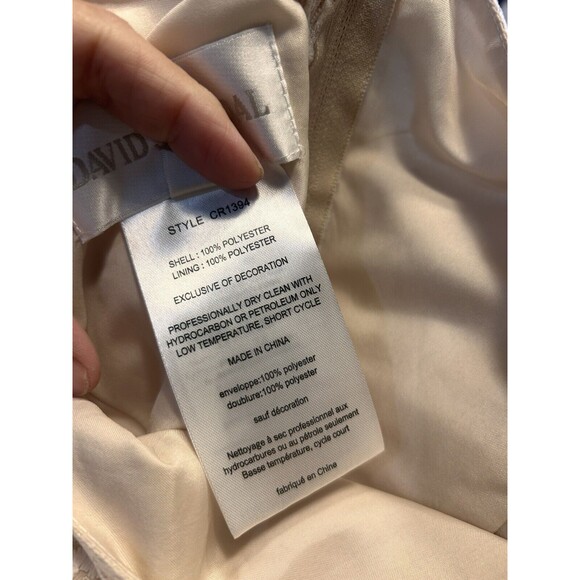 Davids Bridal Flower Girl Dress Ivory Champagne Lace Sleeve Midi Length Size 14 - Picture 3 of 9